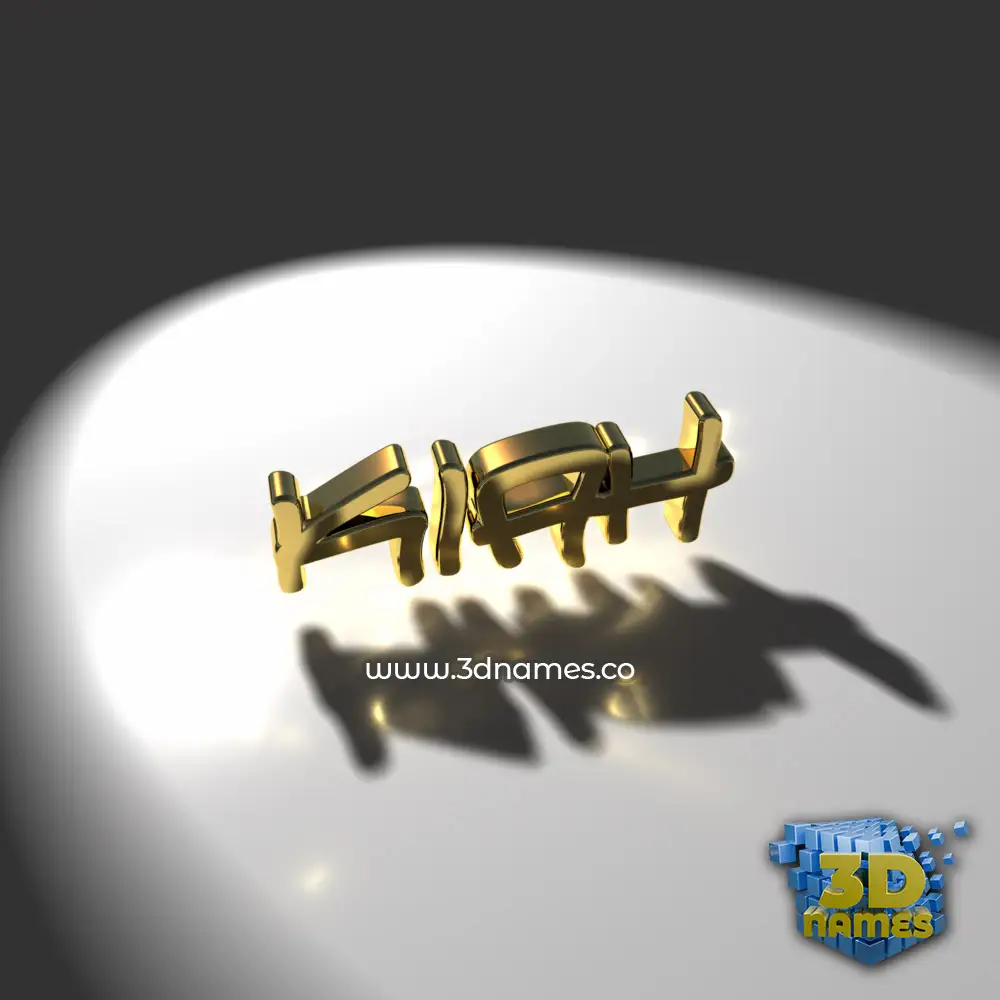 kiah in Gold Shine style - 3D name wallpaper