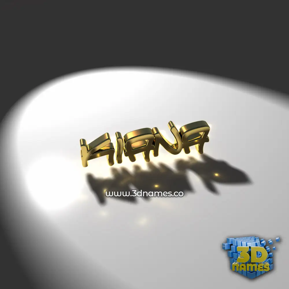 kiana in Gold Shine style - 3D name wallpaper