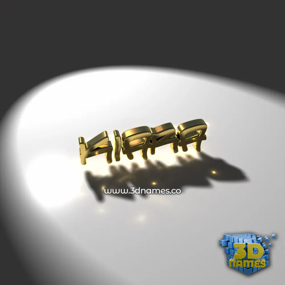 kiara in Gold Shine style - 3D name wallpaper