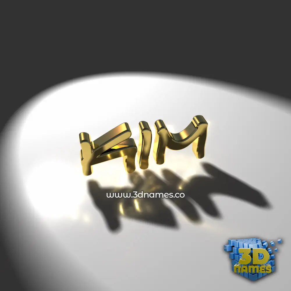 kim in Gold Shine style - 3D name wallpaper