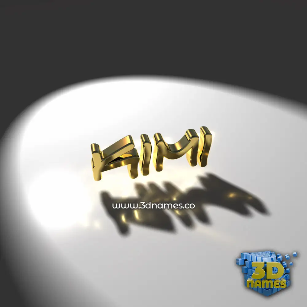 kimi in Gold Shine style - 3D name wallpaper