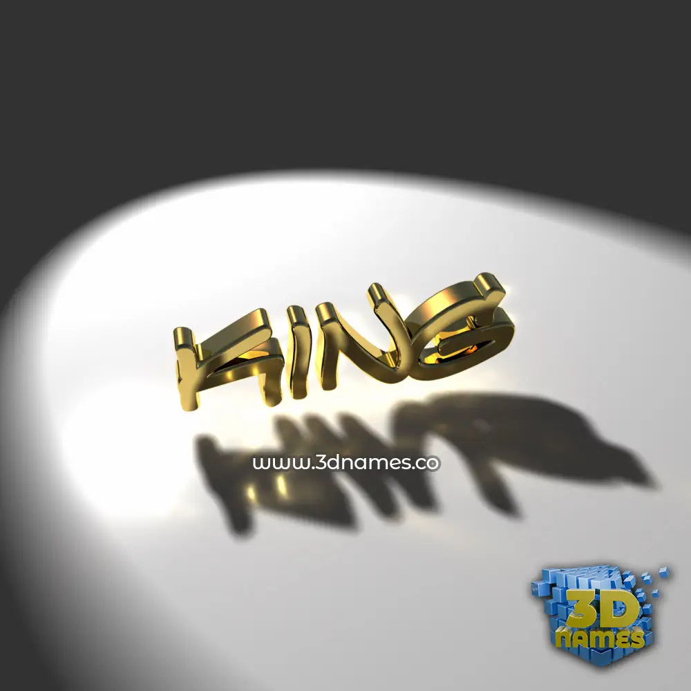 king in Gold Shine style - 3D name wallpaper