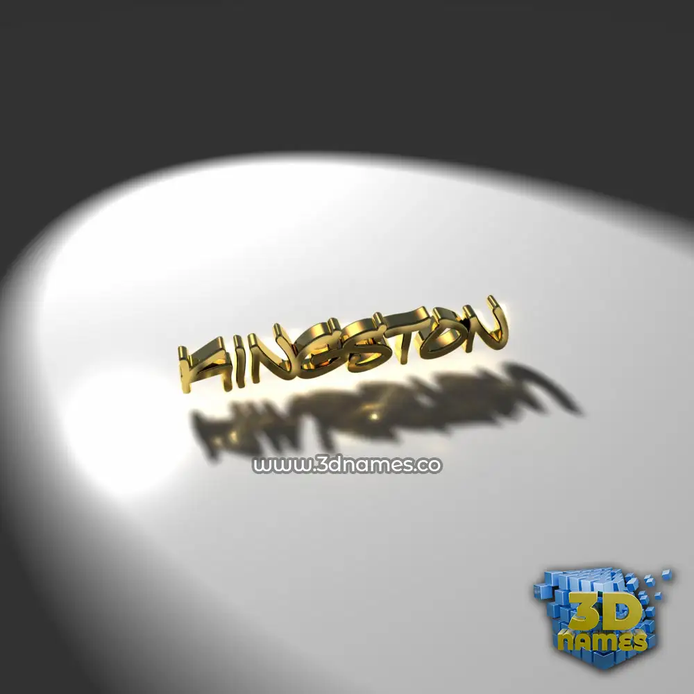 kingston in Gold Shine style - 3D name wallpaper