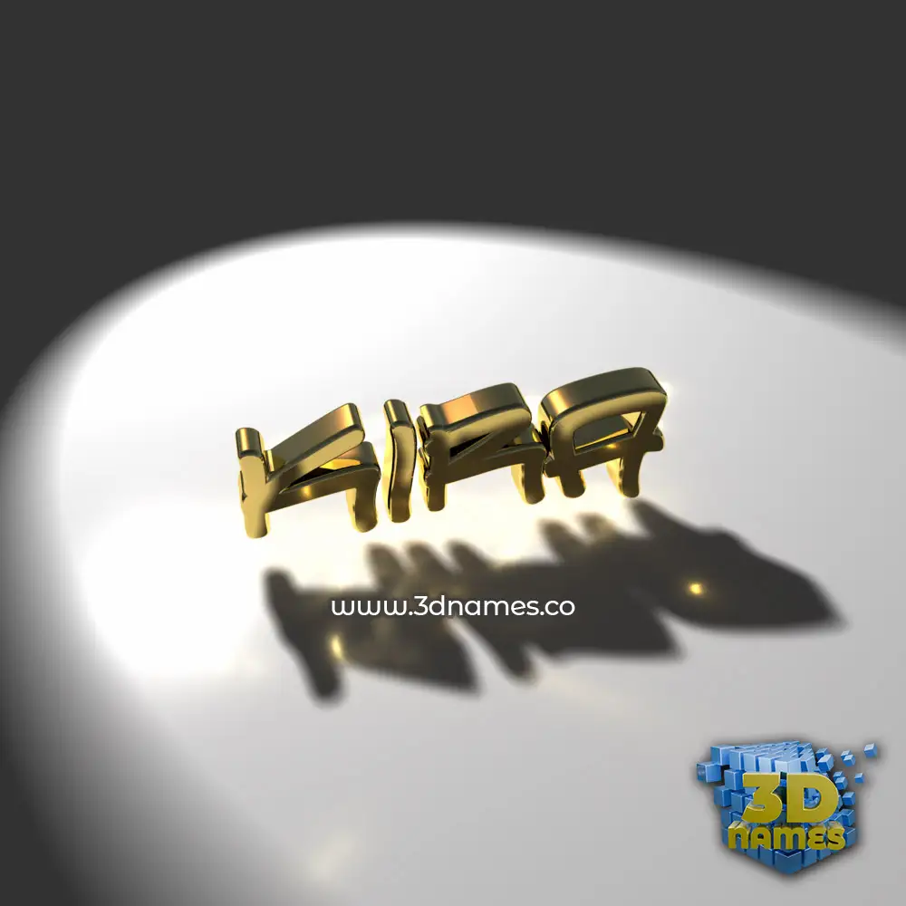kira in Gold Shine style - 3D name wallpaper