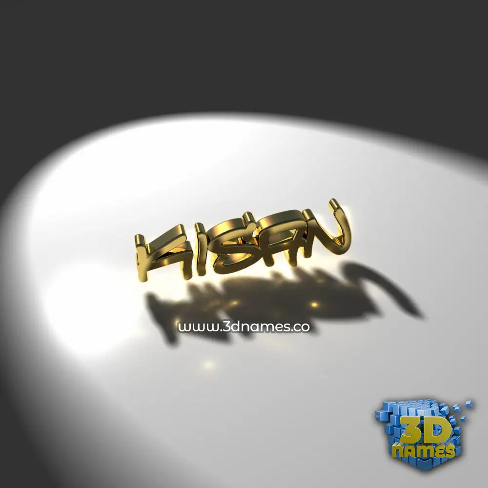 kisan in Gold Shine style - 3D name wallpaper