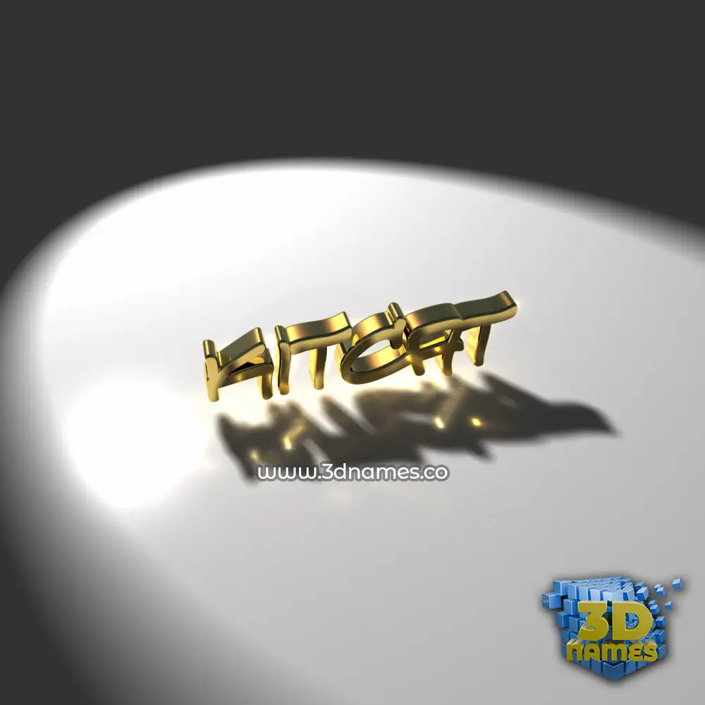 kitcat in Gold Shine style - 3D name wallpaper