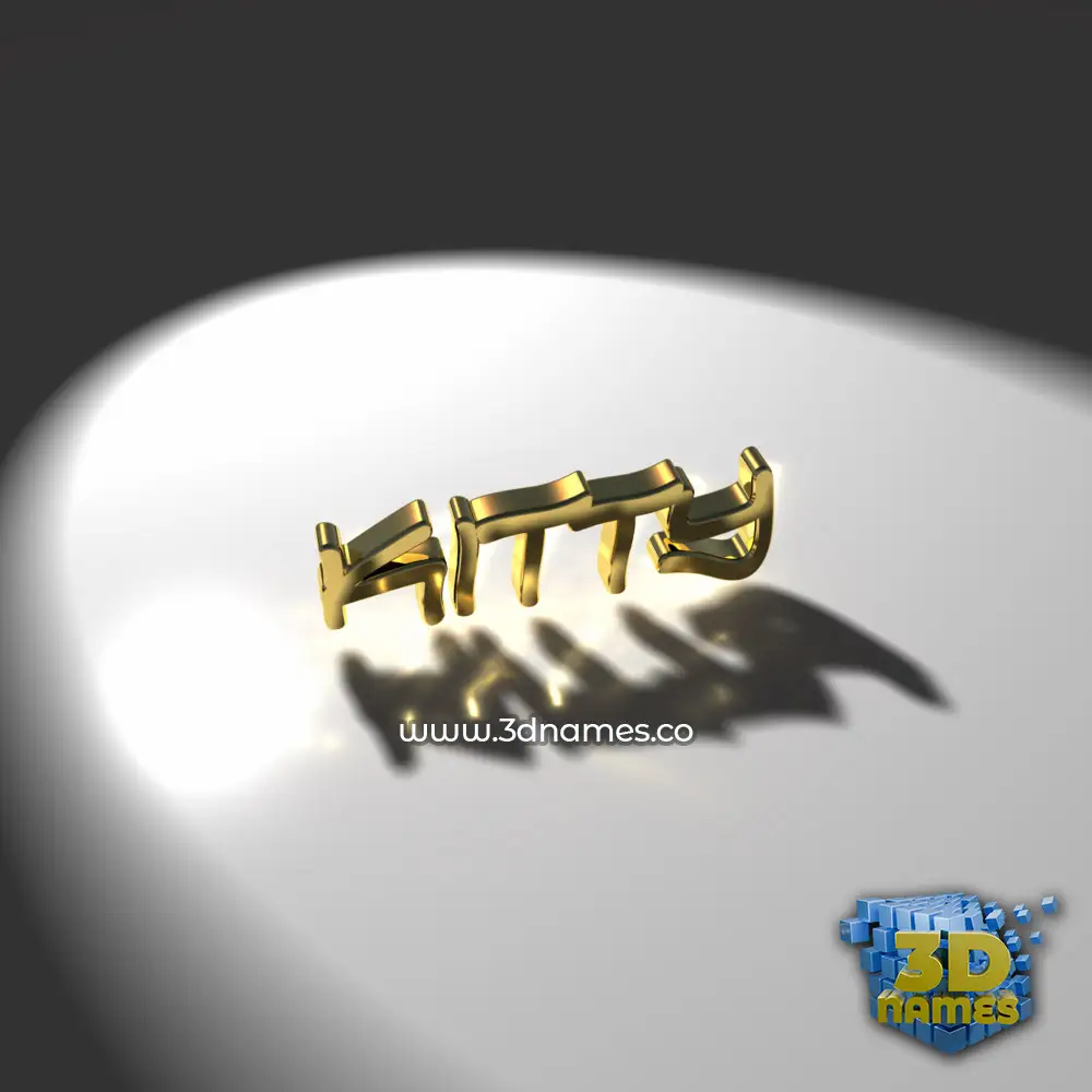 kitty in Gold Shine style - 3D name wallpaper
