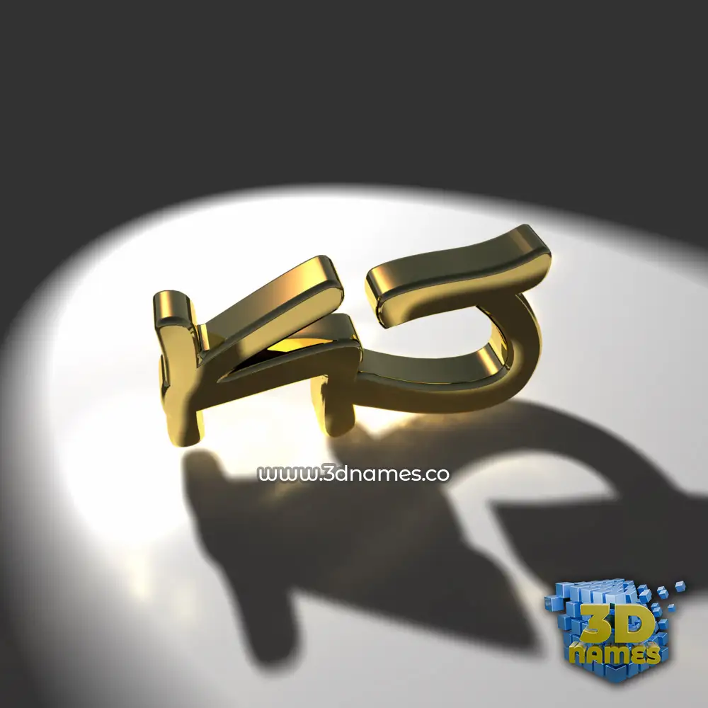 kj in Gold Shine style - 3D name wallpaper