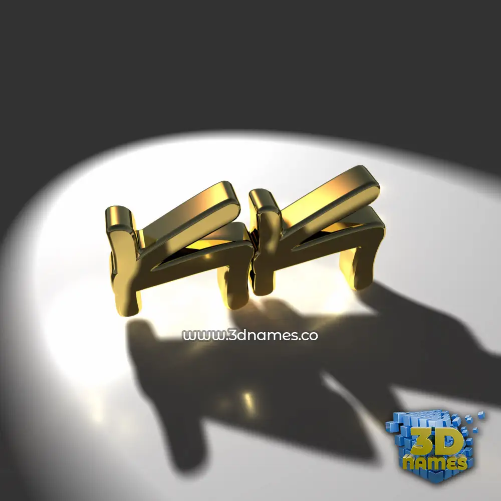 kk in Gold Shine style - 3D name wallpaper