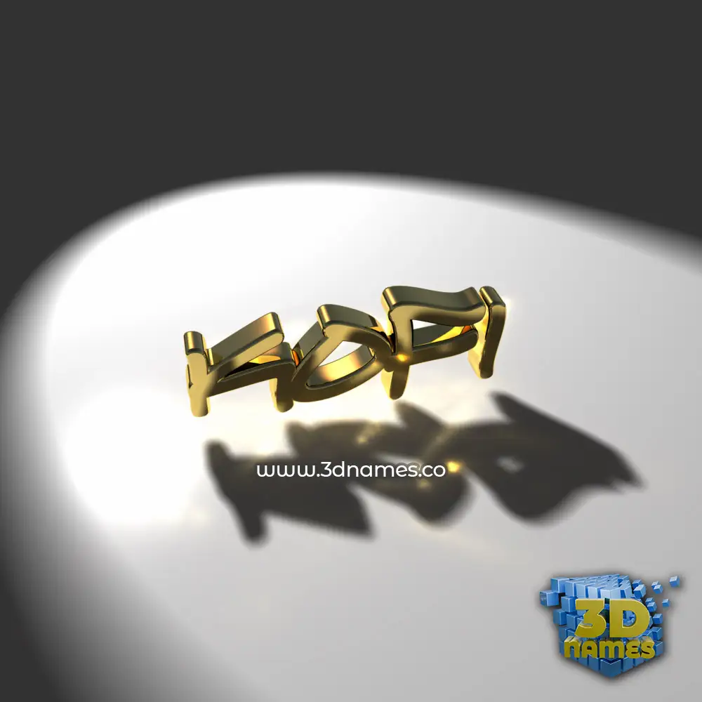 kofi in Gold Shine style - 3D name wallpaper