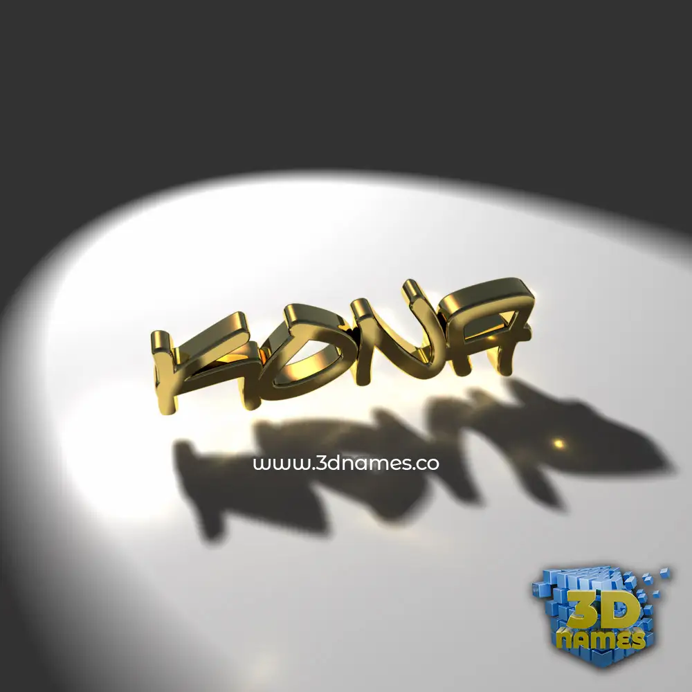kona in Gold Shine style - 3D name wallpaper