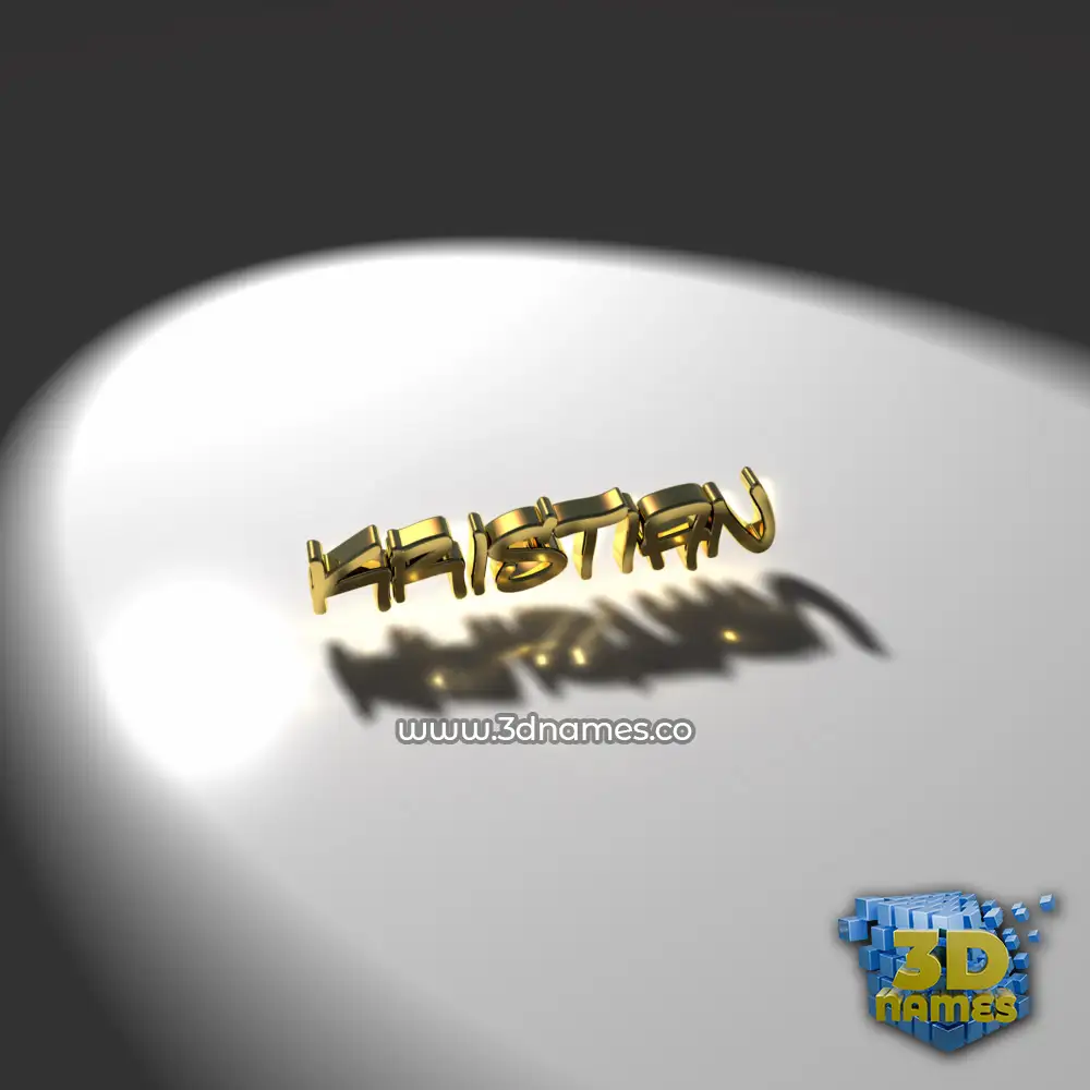 kristian in Gold Shine style - 3D name wallpaper