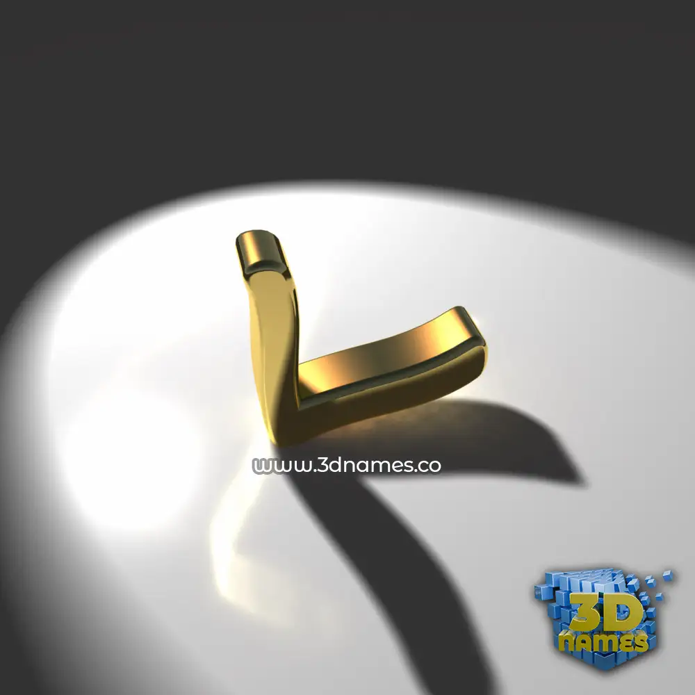 l in Gold Shine style - 3D name wallpaper