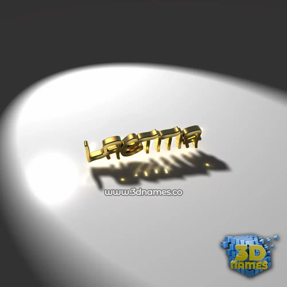 laetitia in Gold Shine style - 3D name wallpaper