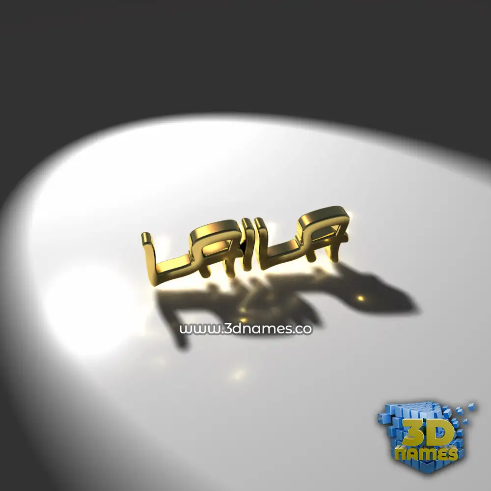 laila in Gold Shine style - 3D name wallpaper