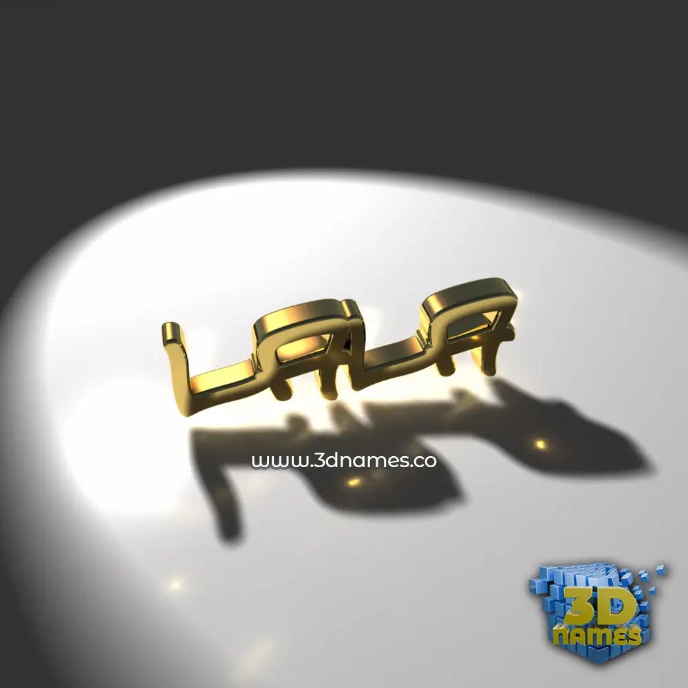 lala in Gold Shine style - 3D name wallpaper