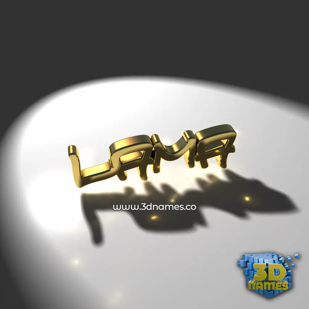 lama in Gold Shine style - 3D name wallpaper