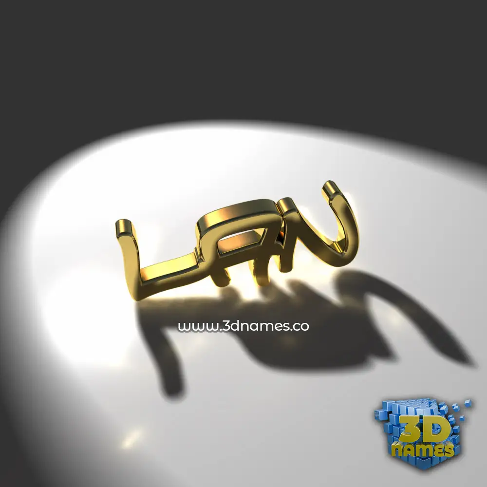 lan in Gold Shine style - 3D name wallpaper