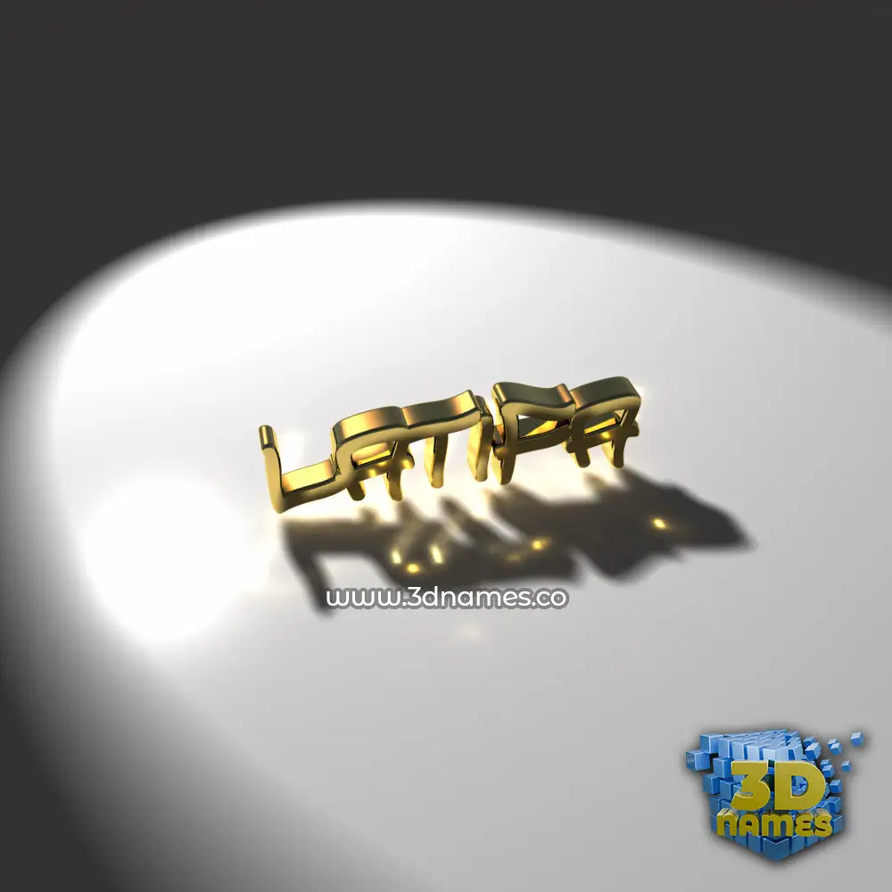 latifa in Gold Shine style - 3D name wallpaper