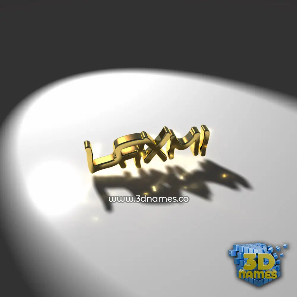laxmi in Gold Shine style - 3D name wallpaper