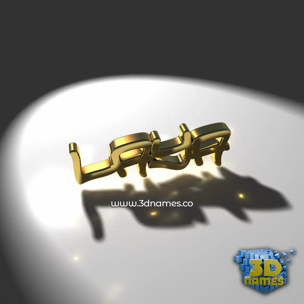 laya in Gold Shine style - 3D name wallpaper
