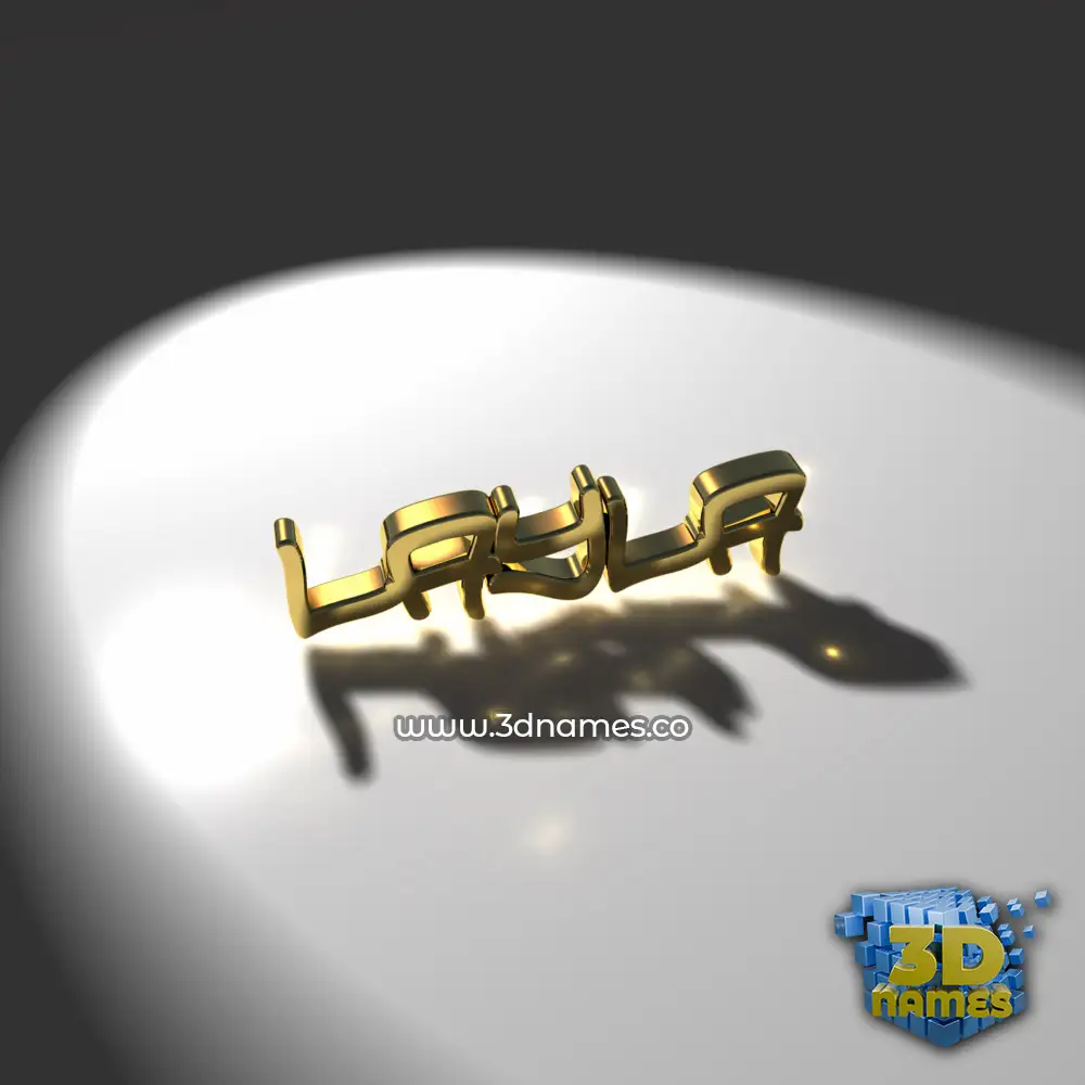 layla in Gold Shine style - 3D name wallpaper