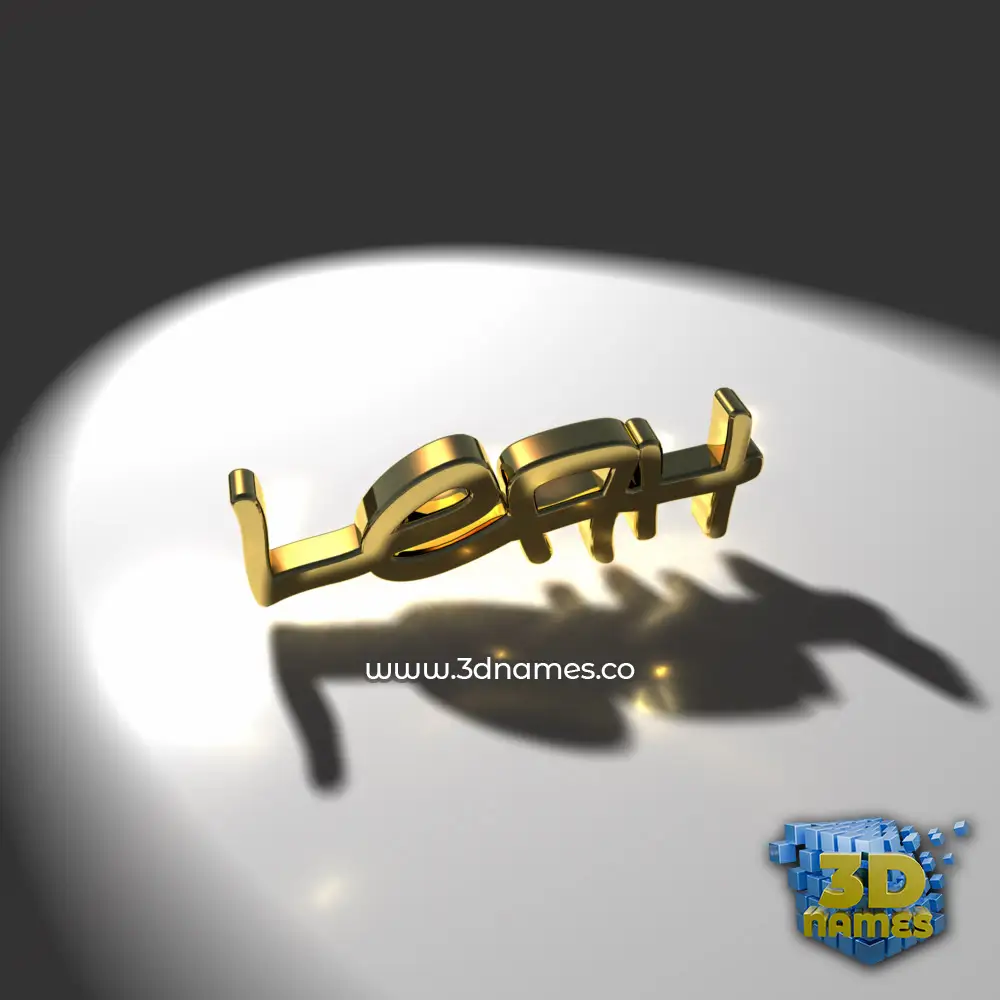 leah in Gold Shine style - 3D name wallpaper