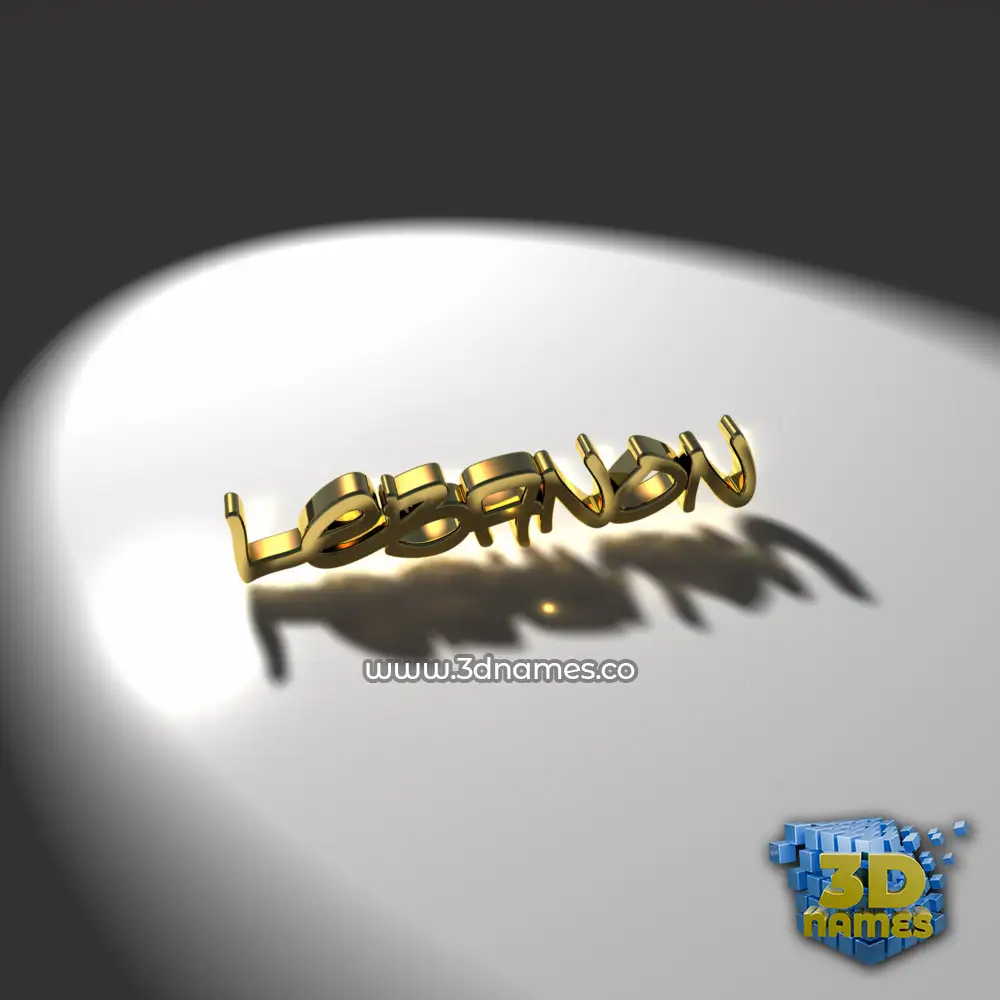 lebanon in Gold Shine style - 3D name wallpaper