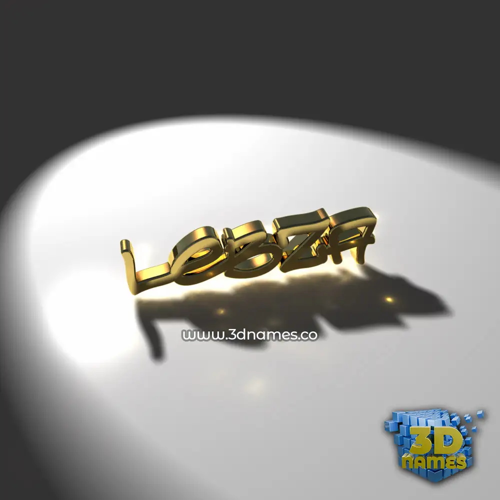 lebza in Gold Shine style - 3D name wallpaper