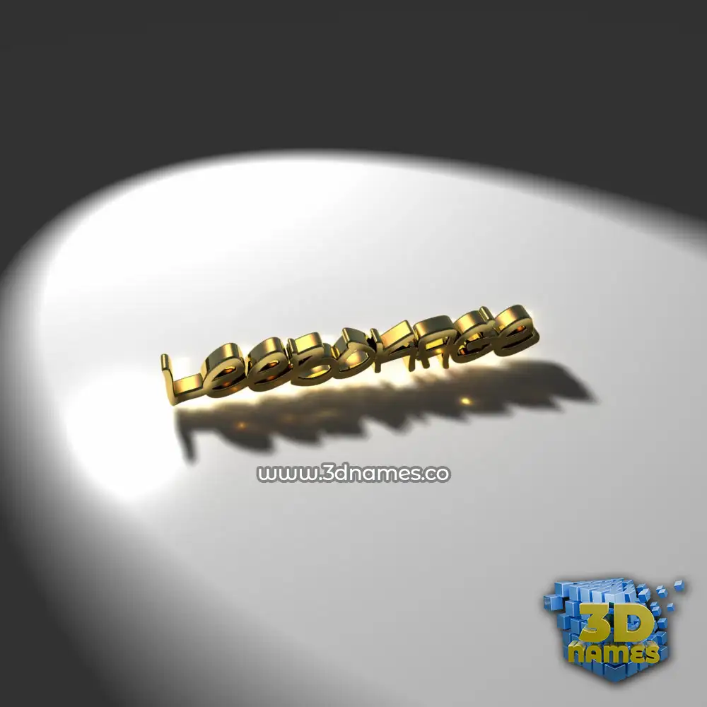 leebokage in Gold Shine style - 3D name wallpaper