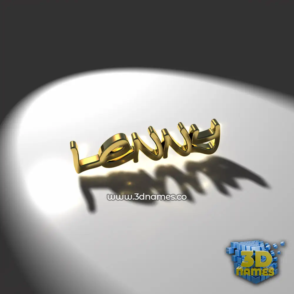 lenny in Gold Shine style - 3D name wallpaper