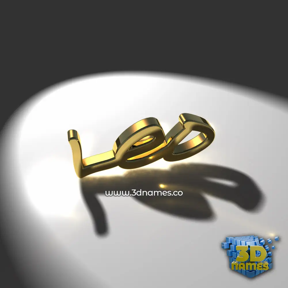 leo in Gold Shine style - 3D name wallpaper