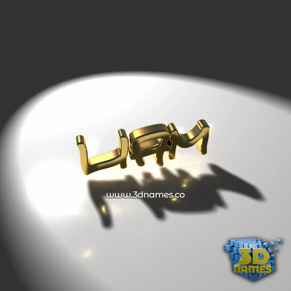 liam in Gold Shine style - 3D name wallpaper