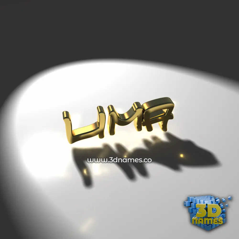 lima in Gold Shine style - 3D name wallpaper