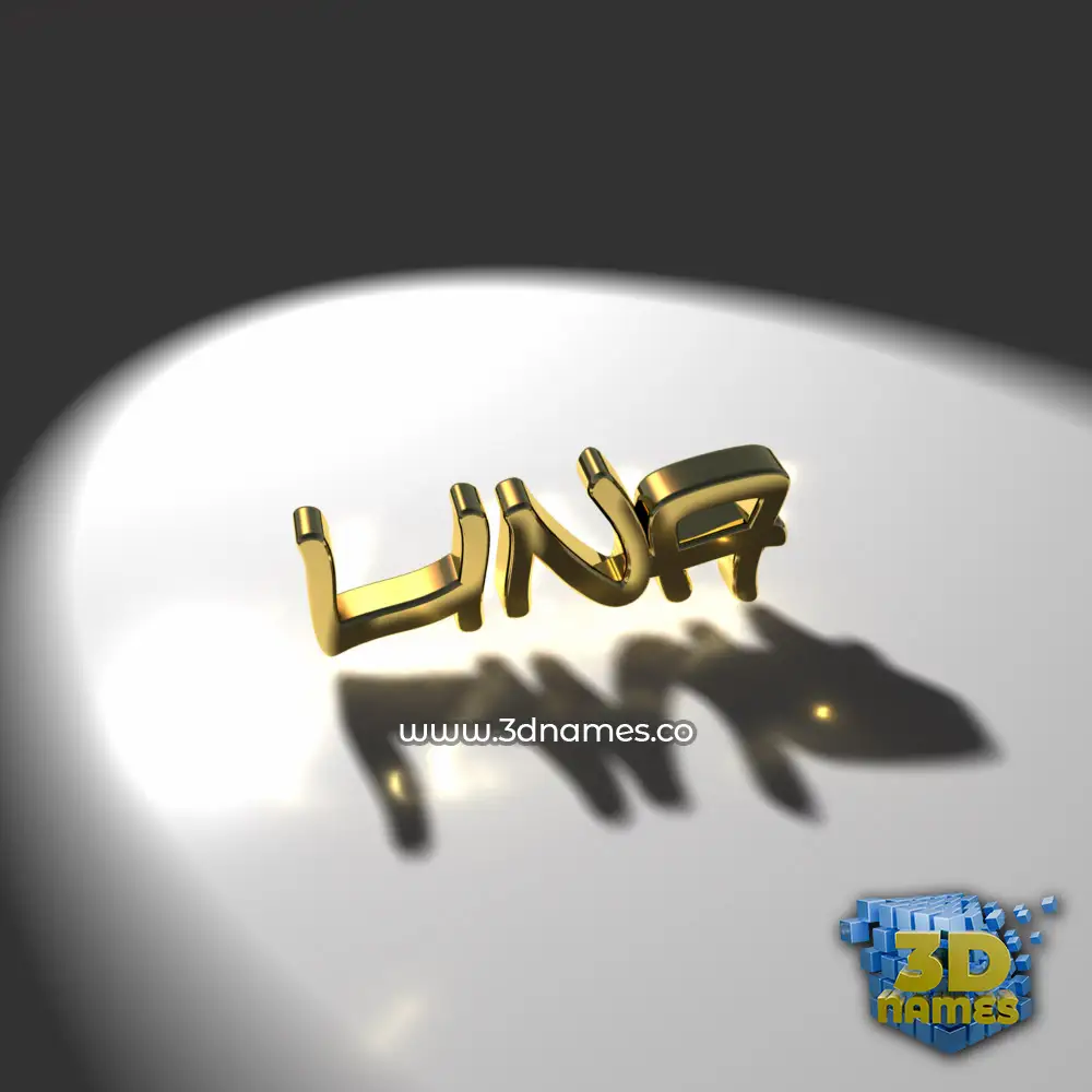 lina in Gold Shine style - 3D name wallpaper