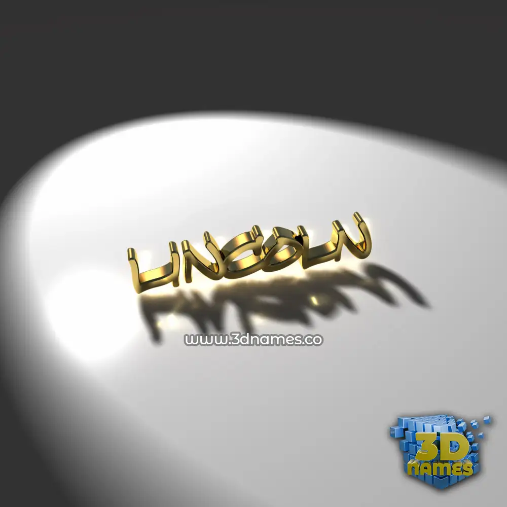 lincoln in Gold Shine style - 3D name wallpaper