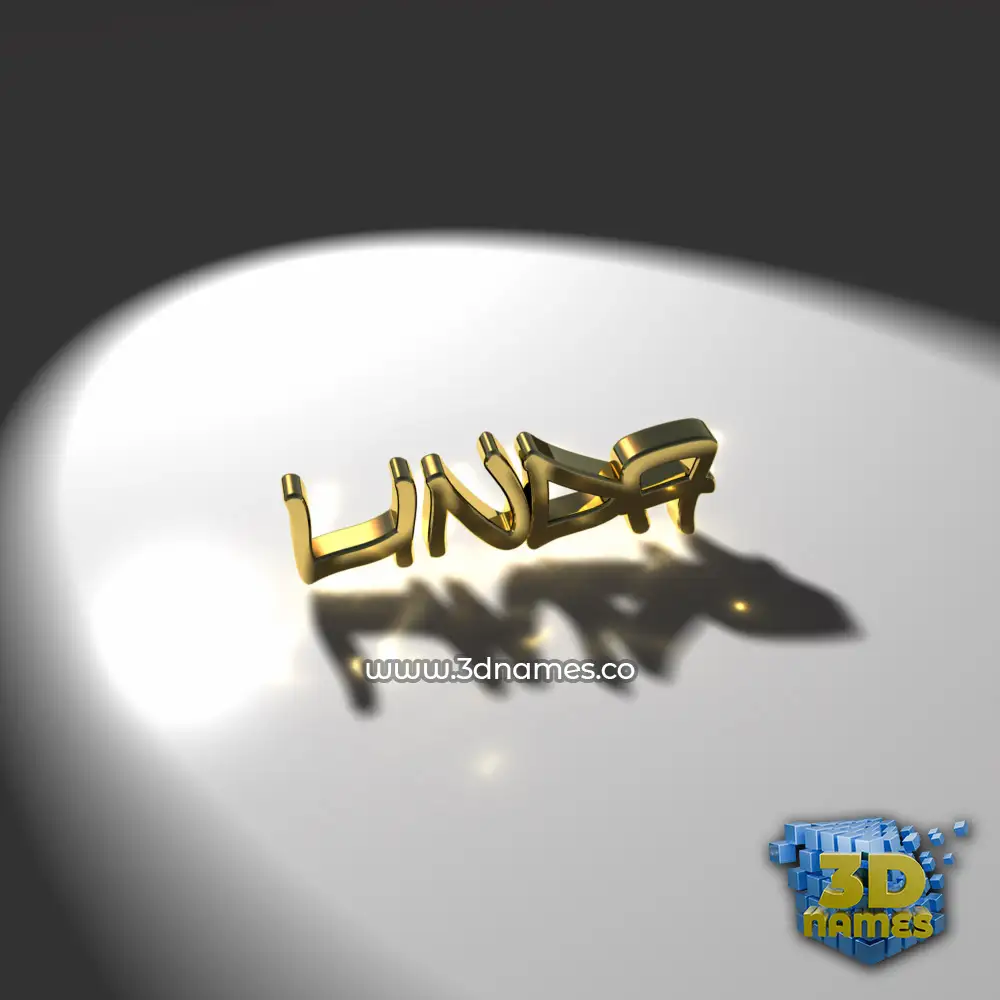 linda in Gold Shine style - 3D name wallpaper