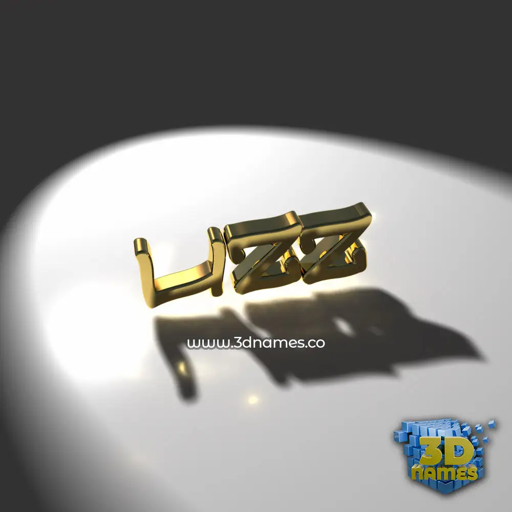 lizz in Gold Shine style - 3D name wallpaper