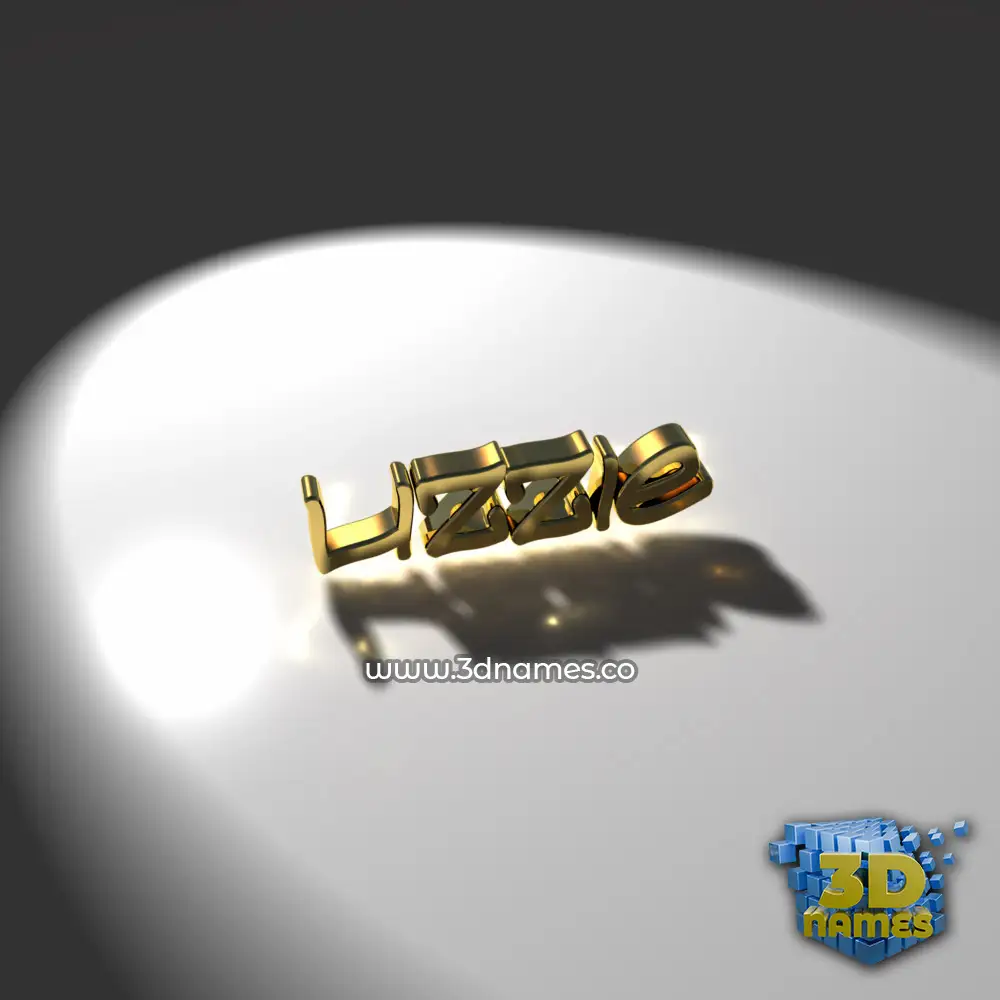lizzie in Gold Shine style - 3D name wallpaper