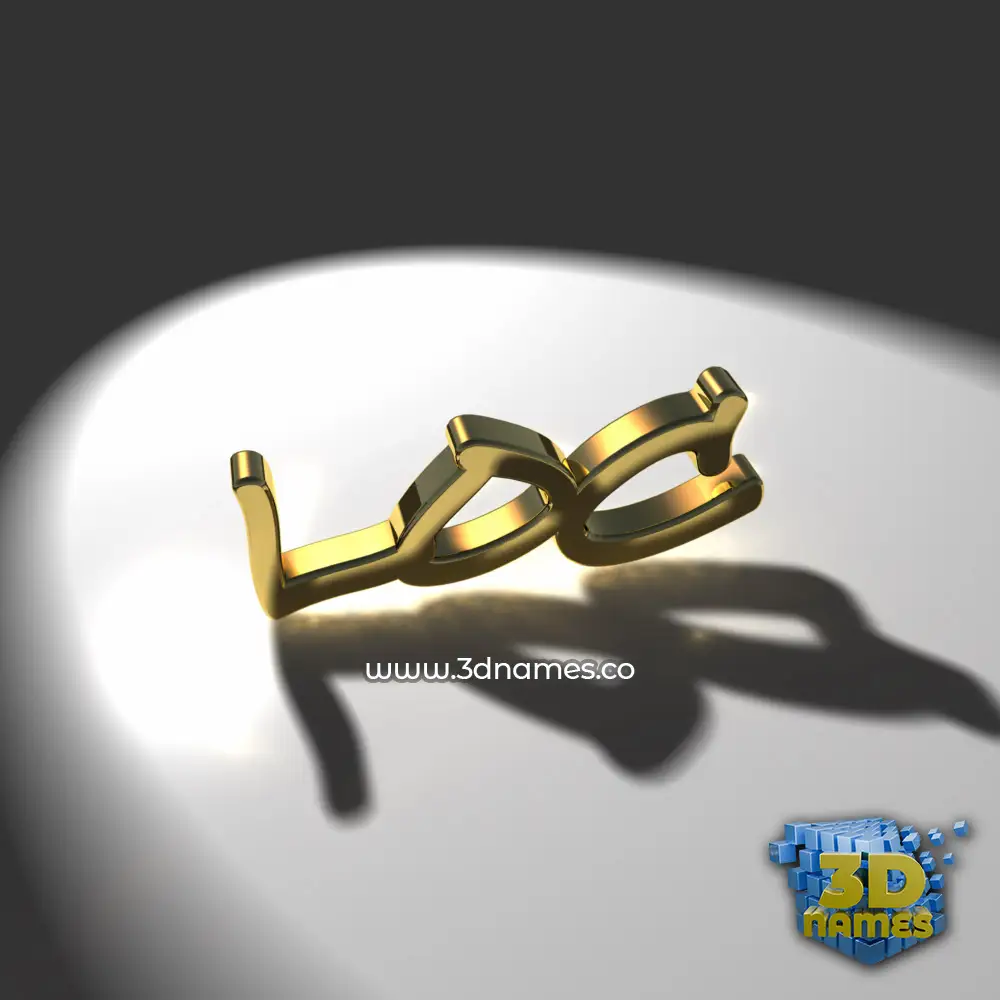 loc in Gold Shine style - 3D name wallpaper