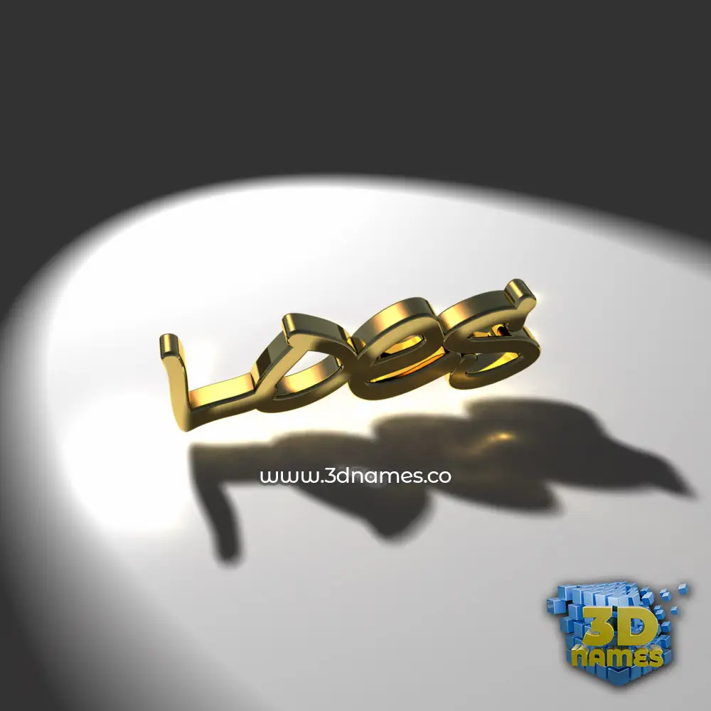 loes in Gold Shine style - 3D name wallpaper