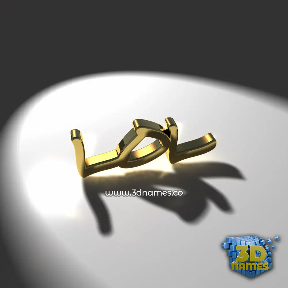 lol in Gold Shine style - 3D name wallpaper