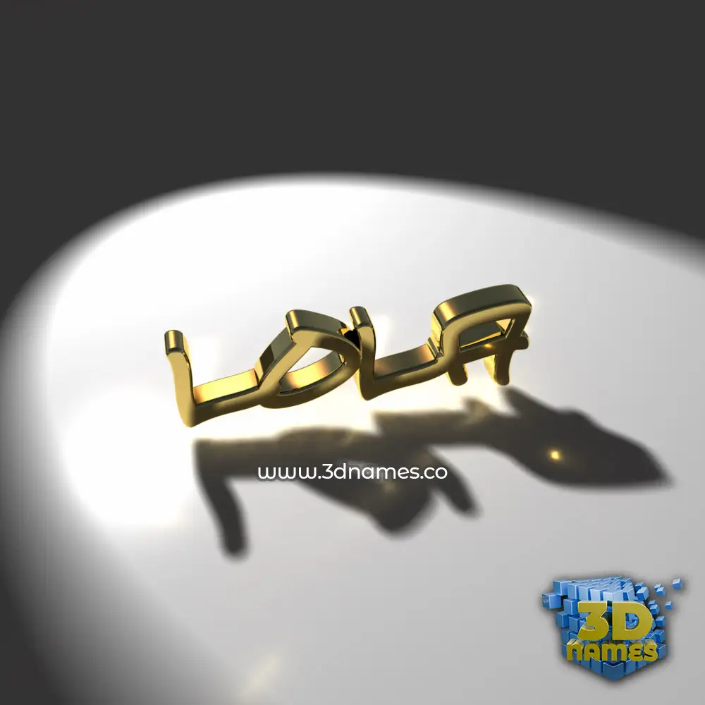lola in Gold Shine style - 3D name wallpaper