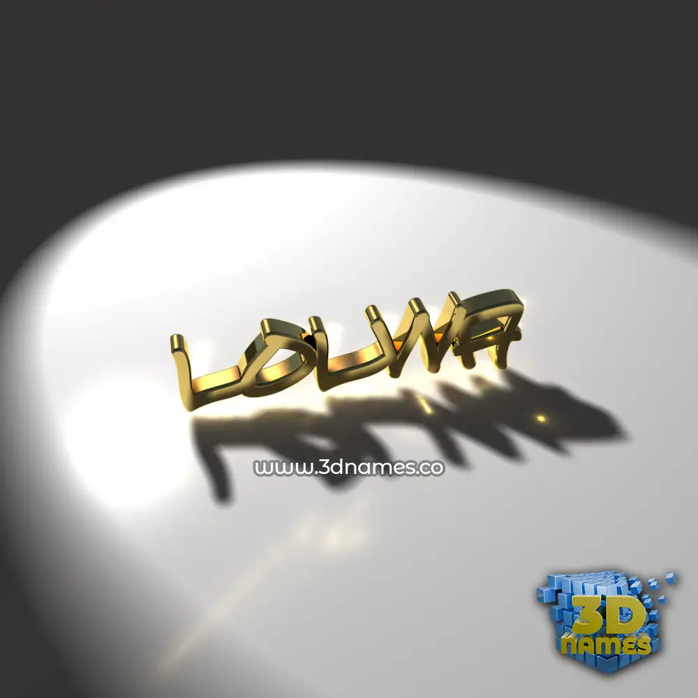 lolwa in Gold Shine style - 3D name wallpaper