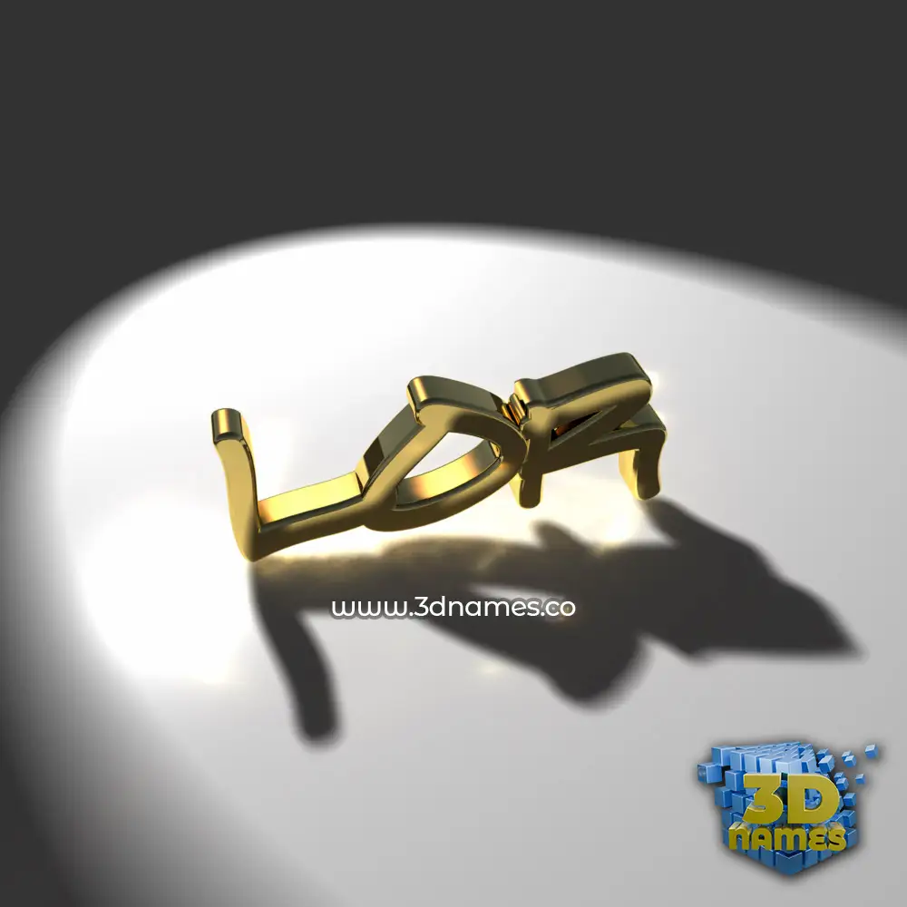 lor in Gold Shine style - 3D name wallpaper