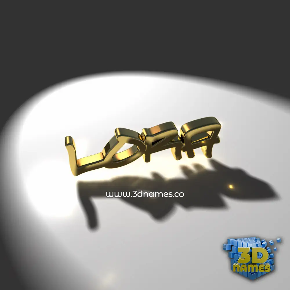lora in Gold Shine style - 3D name wallpaper