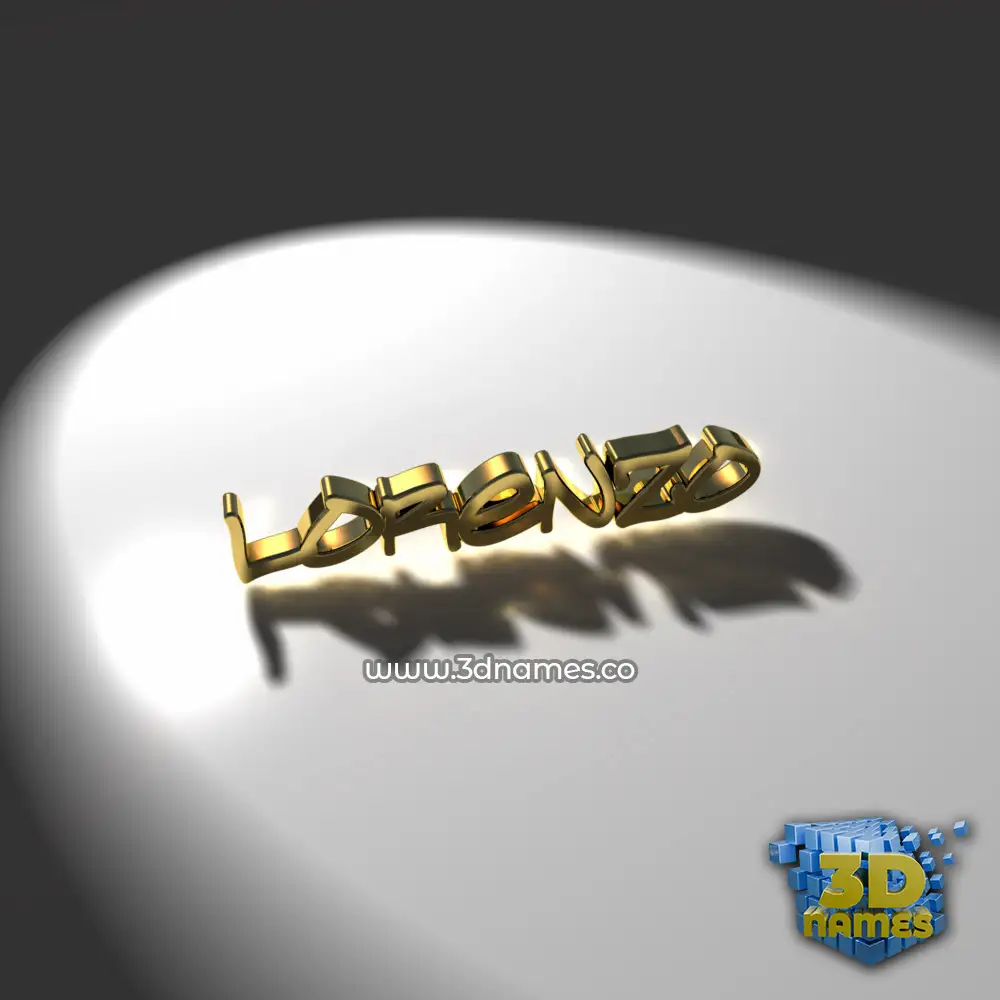 lorenzo in Gold Shine style - 3D name wallpaper