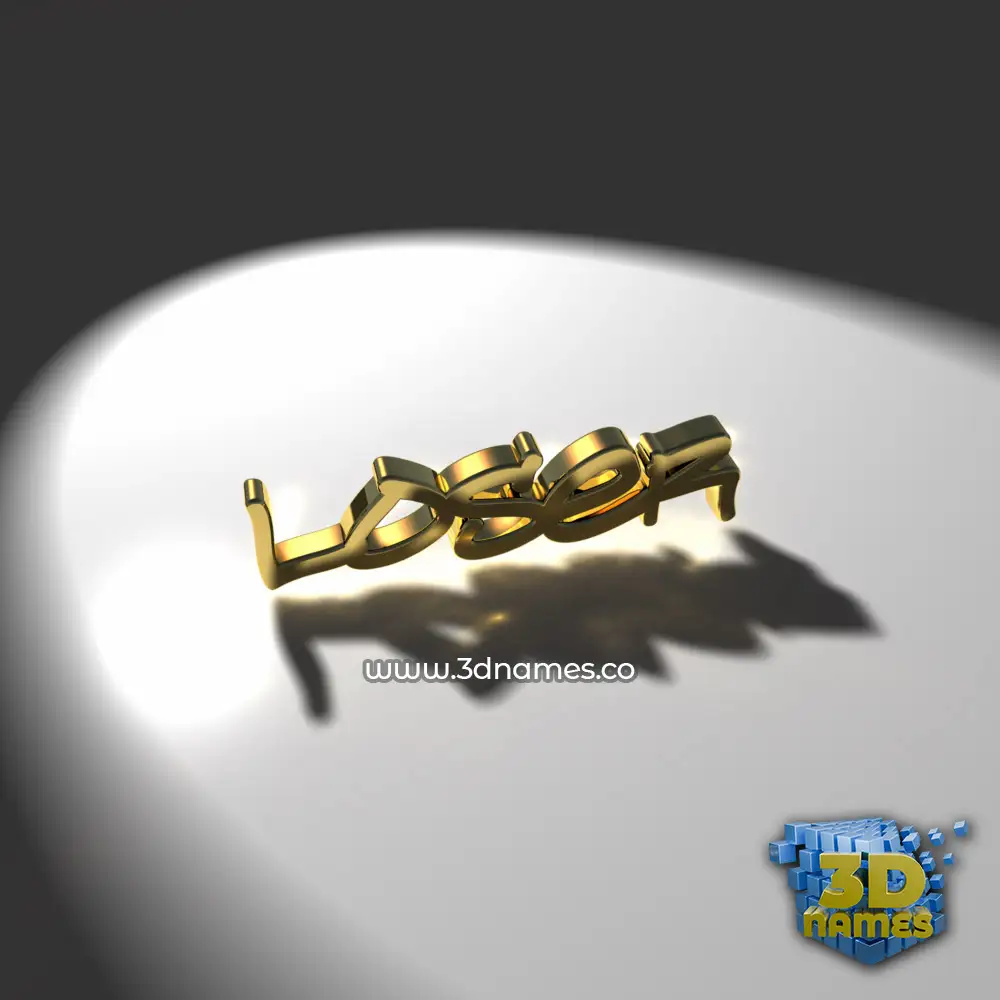 loser in Gold Shine style - 3D name wallpaper