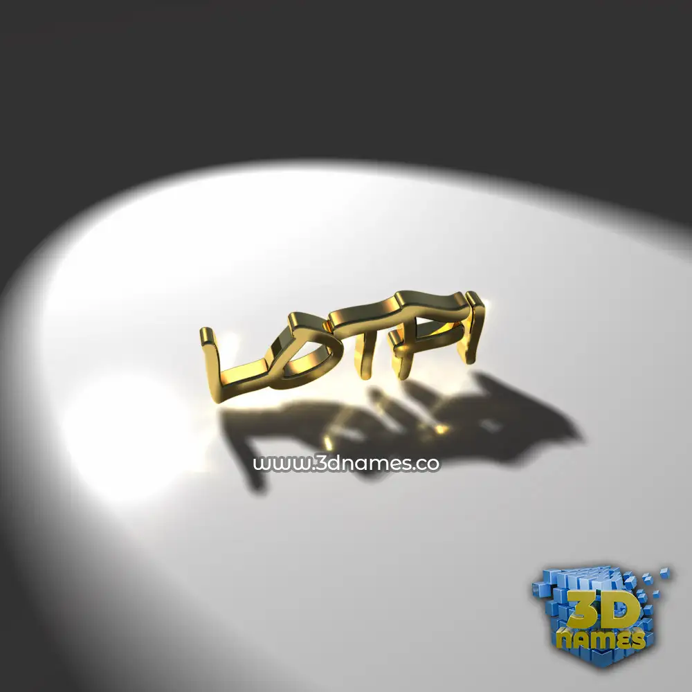 lotfi in Gold Shine style - 3D name wallpaper