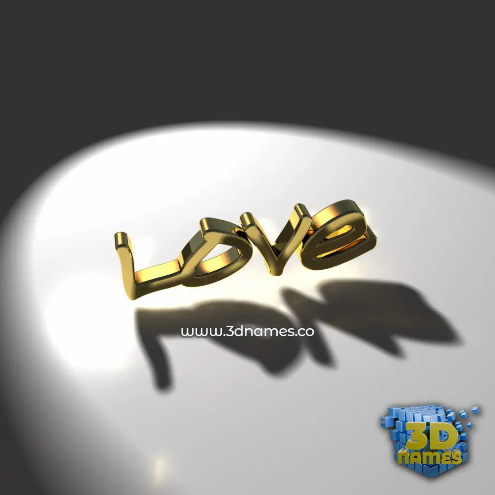 love in Gold Shine style - 3D name wallpaper